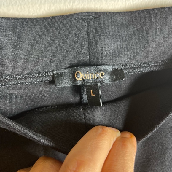 Quince Black Ultra-Stretch Ponte Straight Leg Pant / Black/ PL - Picture 2 of 7